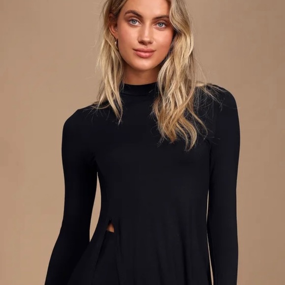 Eyes On Me Black Long Sleeve Tunic Top - Picture 3 of 7